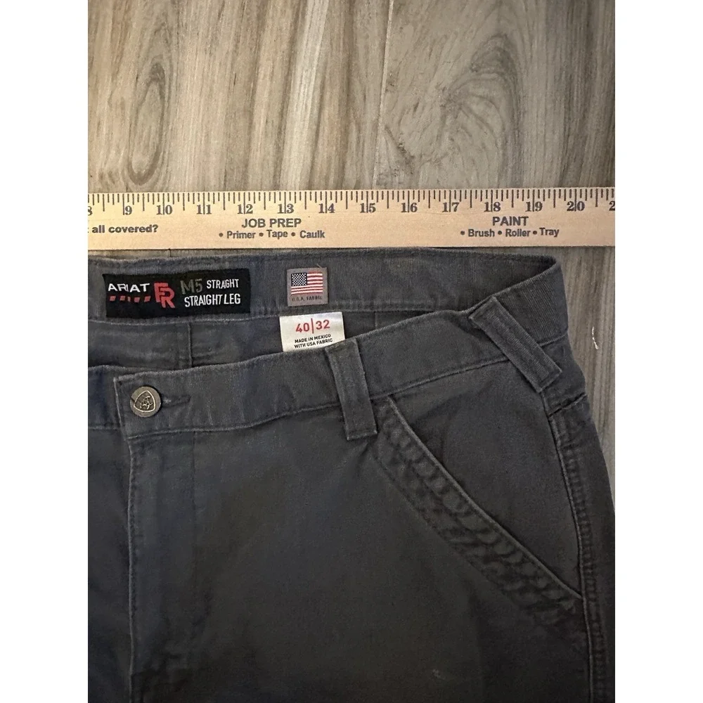 Ariat FR M5 Straight Leg Pants 40x32 Dark Gray Workwear Cat2 Cordura Work Read*